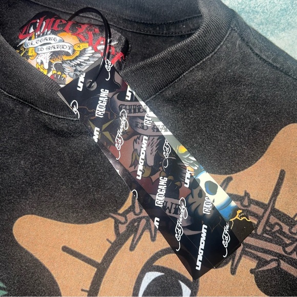 Ed Hardy × Glo Gang rare ED HARDY CHIEF KEEF GLO GANG UNKNOWN men’s t shirt M - Picture 3 of 9